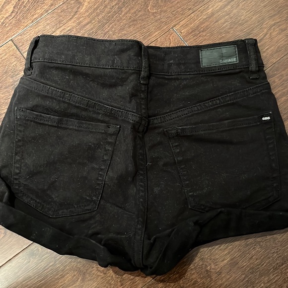 GARAGE Black Denim Shorts Size 00 Stretch - Picture 2 of 4